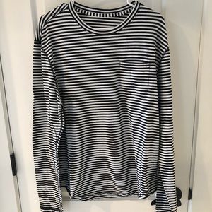 LuLuLemon ack and white striped men’s shirt